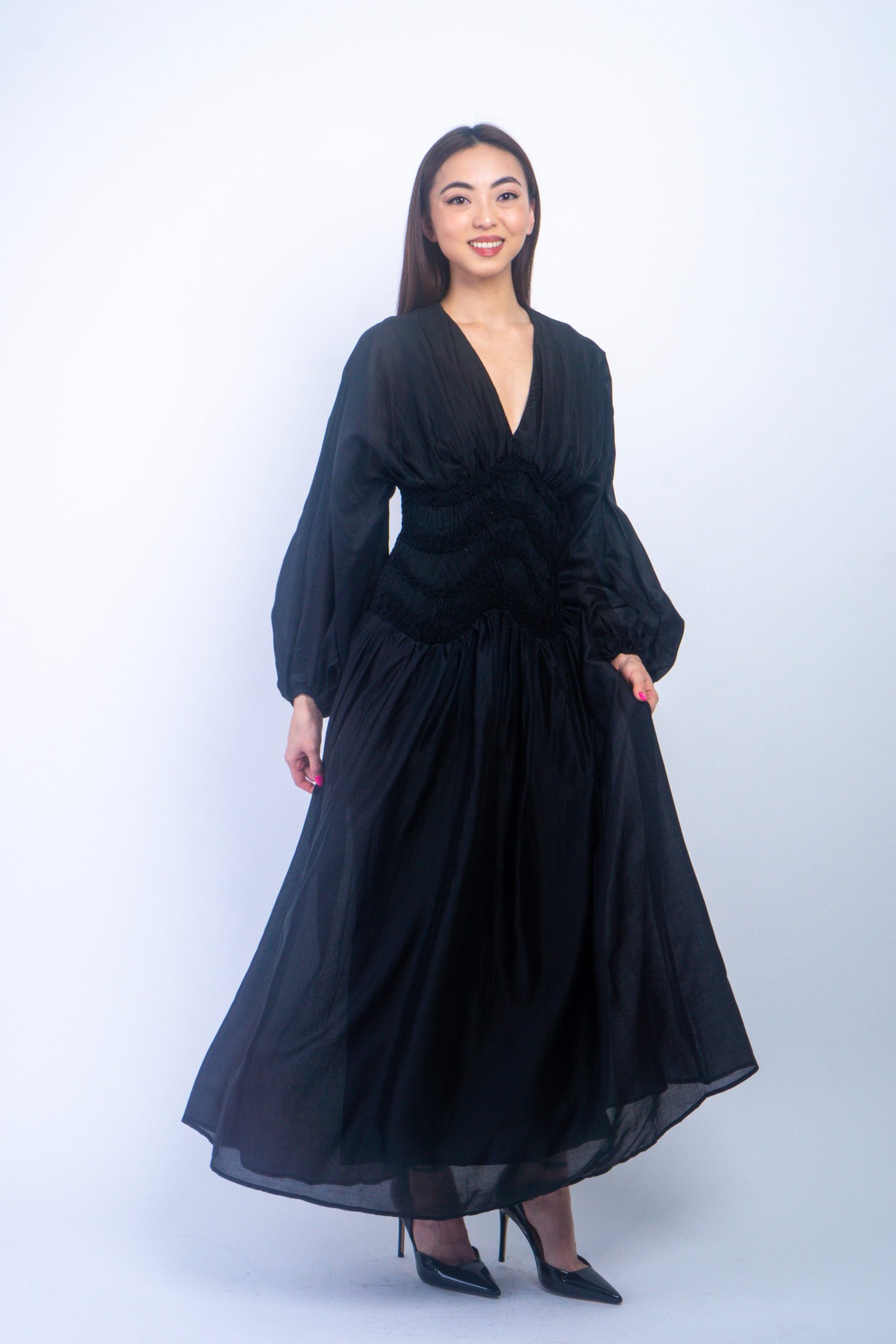 dresses-black-textures-waist-maxi-dress-1195993739